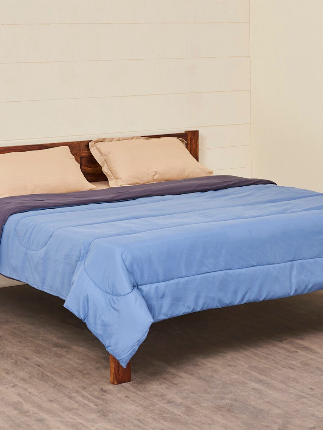 Home Centre Blue & Purple Mild Winter 150 GSM Double Bed Quilt Price in India