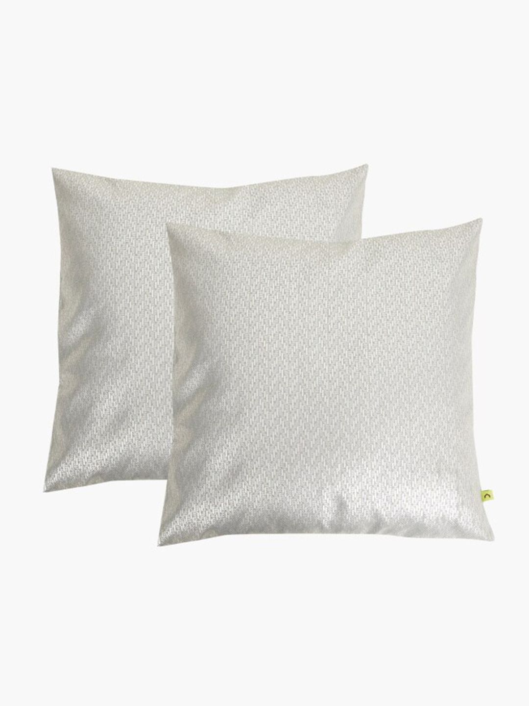 Home Centre Pack Of 2 Silver-Toned Foil Printed Cushion Cover Price in India