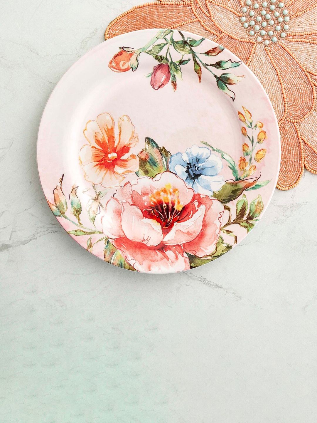 Home Centre Multicolour Printed Stoneware Dinner Plate Price in India