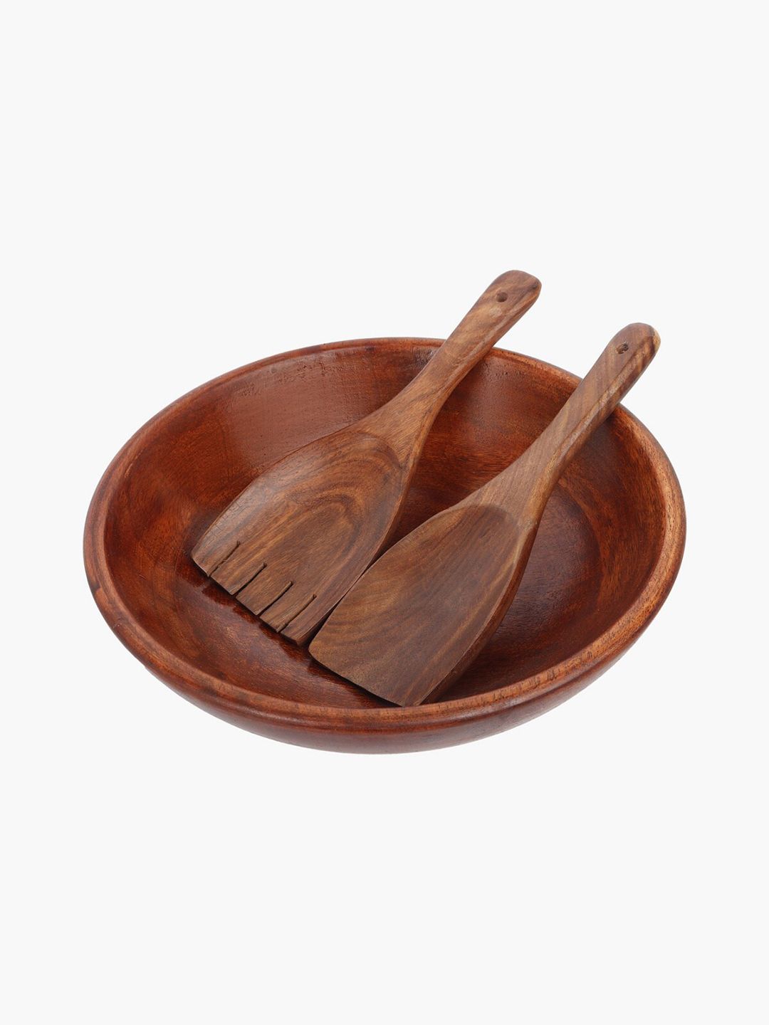 Home Centre Brown Solid Salad And Nut Bowl Set Price in India