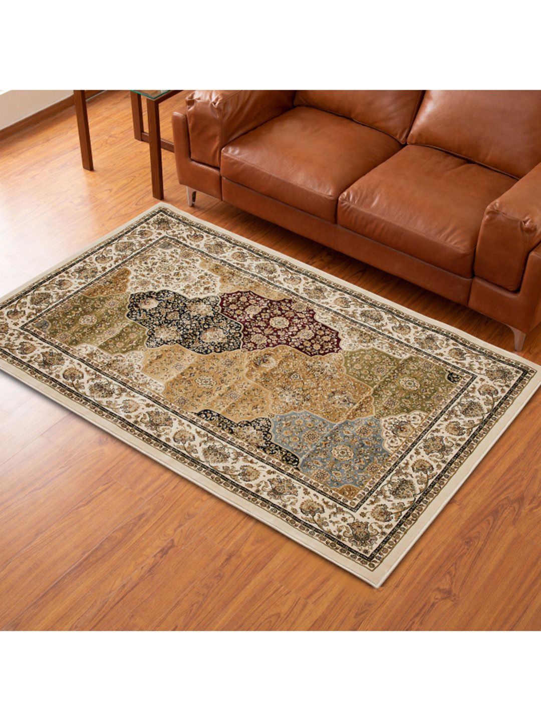 Home Centre  Beige & Brown Paradise - Fc Jacquard Beige Woven Carpet Price in India