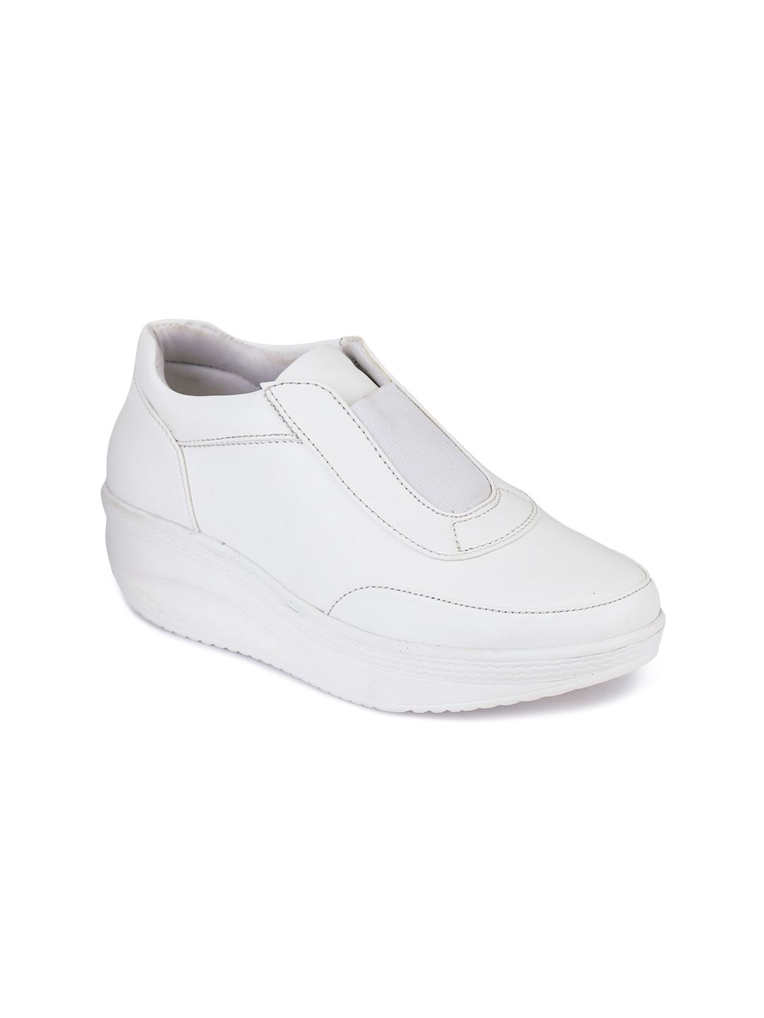 VALIOSAA Women White Slip-On Sneakers Price in India