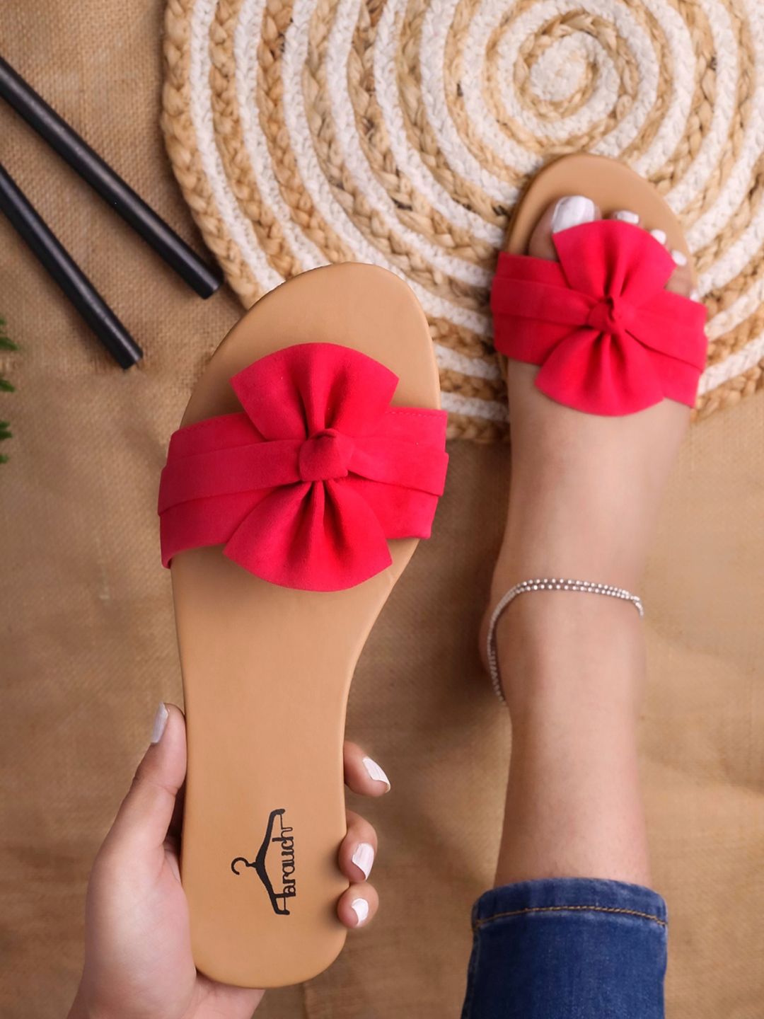 Brauch Women Pink Ballerinas with Bows Flats