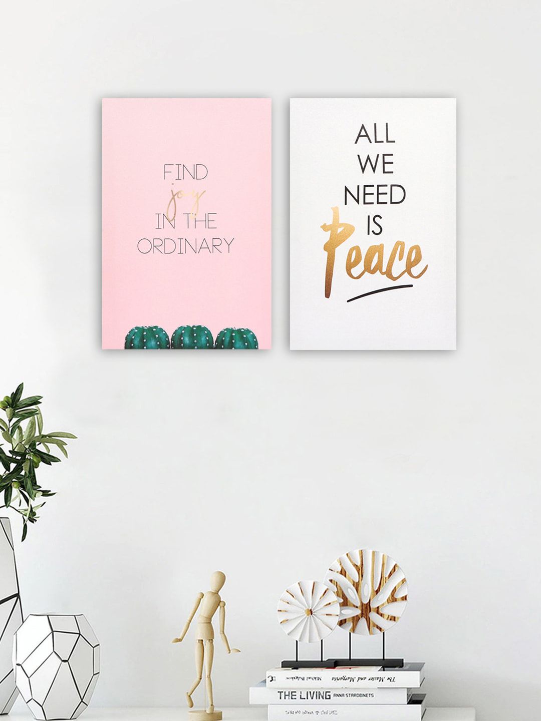 TIED RIBBONS Multicoloured Set of 2 Quotes Printed Wall Art Price in India