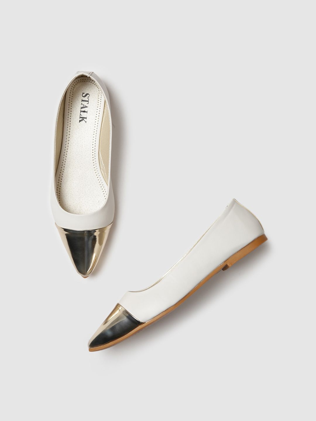 STALK Women White Ballerinas Flats Price in India