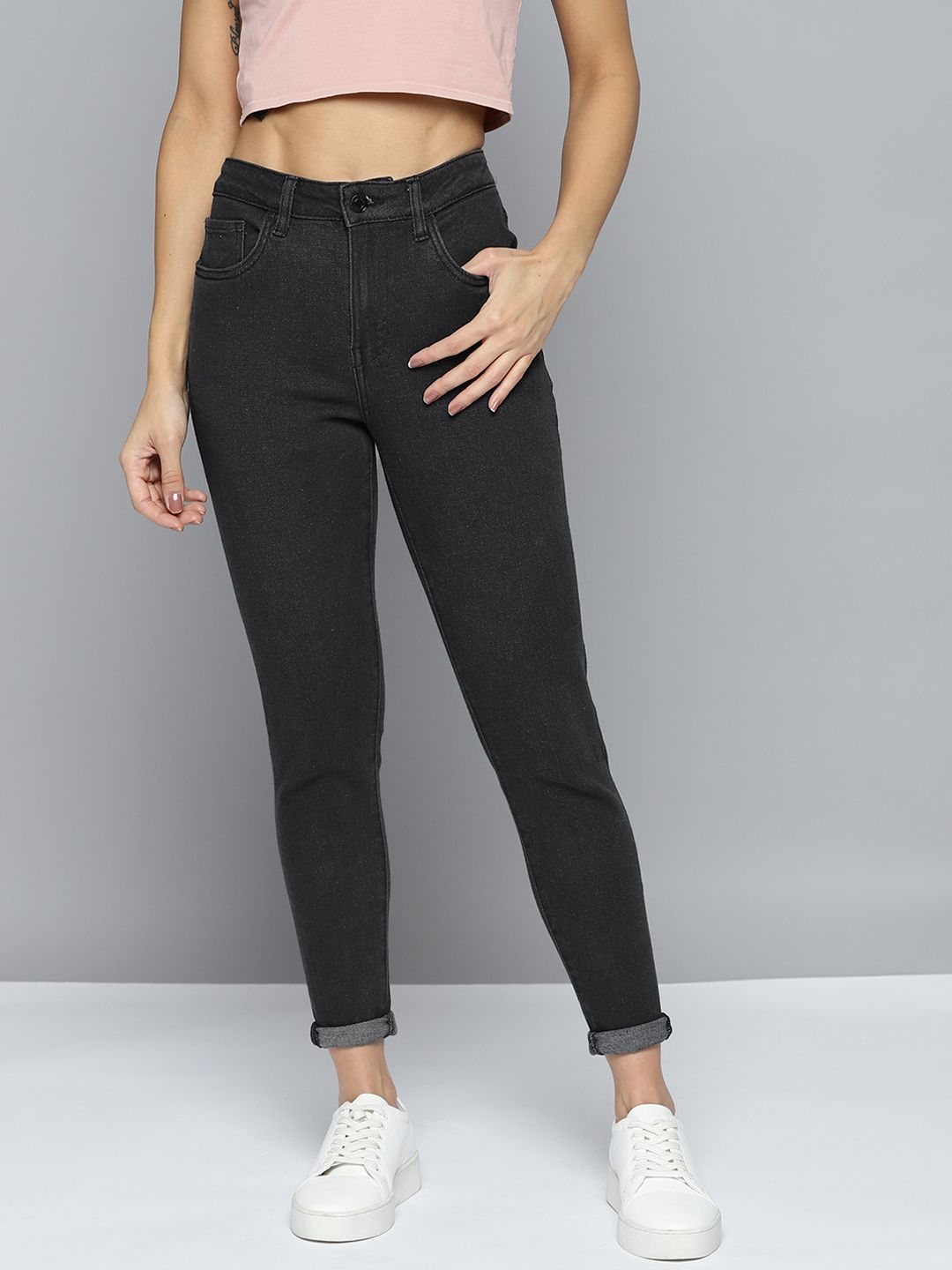 Harvard Women Black Skinny Fit Stretchable Jeans Price in India