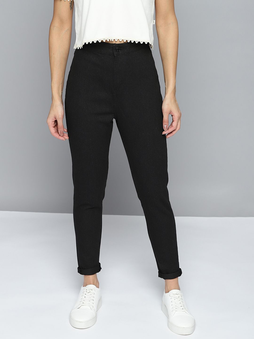 Harvard Women Black Skinny Fit High-Rise Stretchable Jeans Price in India