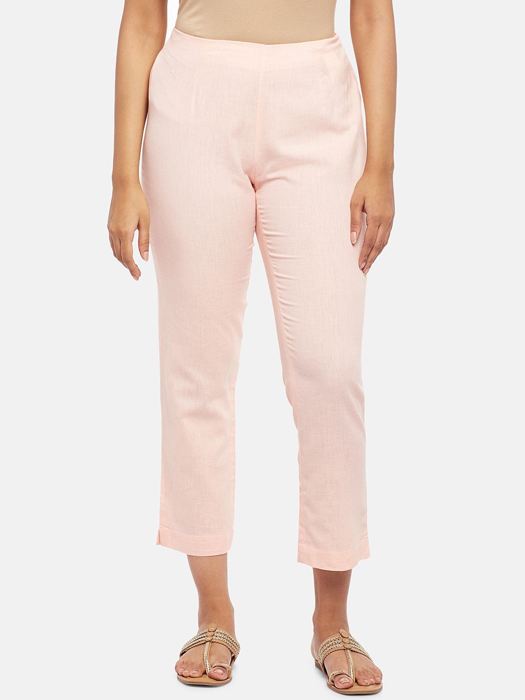 RANGMANCH BY PANTALOONS Women Pink Trousers Price in India