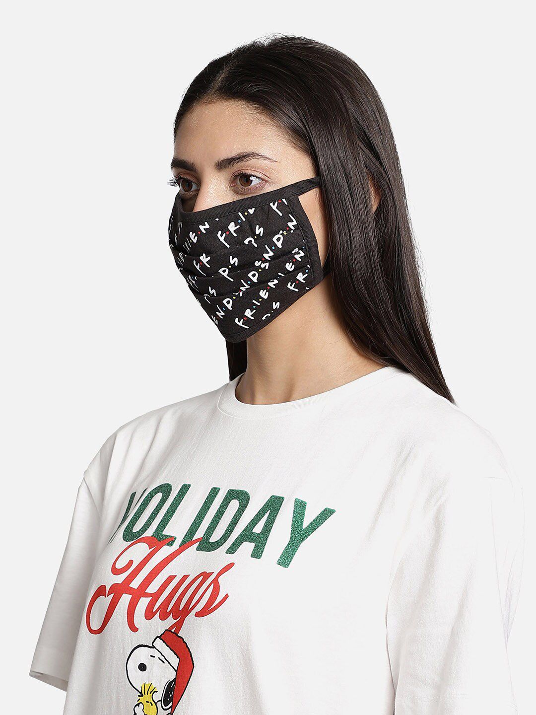 Free Authority Unisex Black Friends Printed Mask Price in India