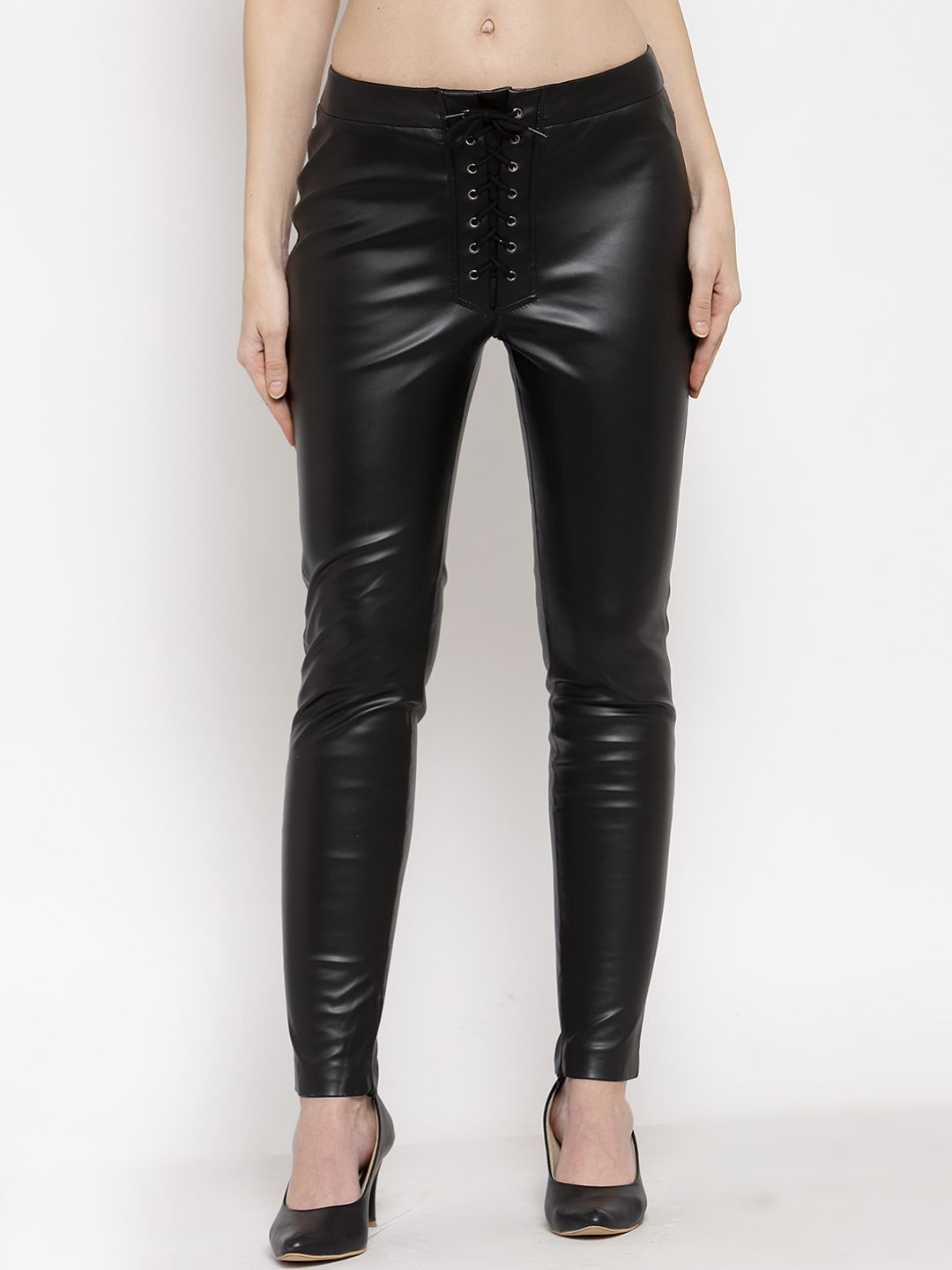 BEAVER Women Black Skinny Fit Trousers Price in India