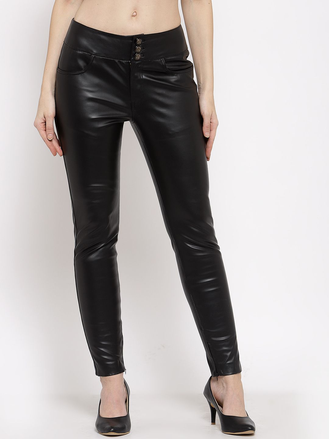 BEAVER Women Black Skinny Fit Trousers Price in India