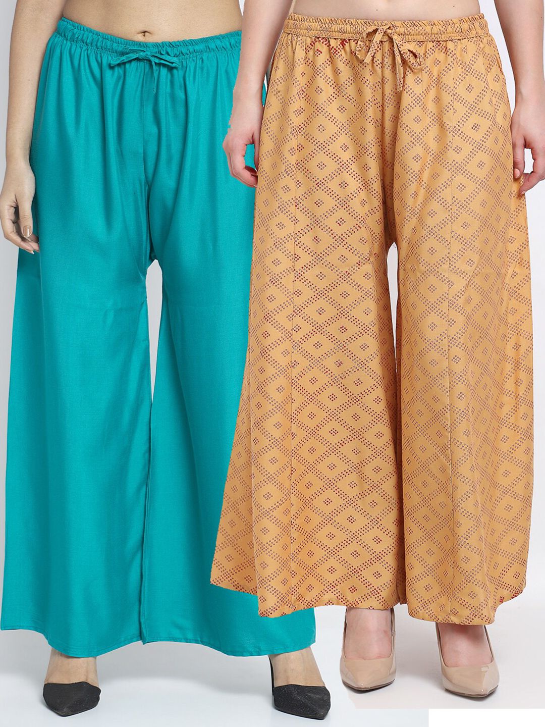 GRACIT Women Set of 2 Multi Printed Palazzos Price in India