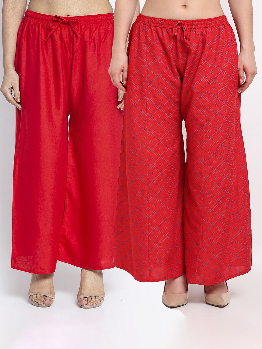 GRACIT Women Red Pack of 2 Ethnic Palazzos Price in India