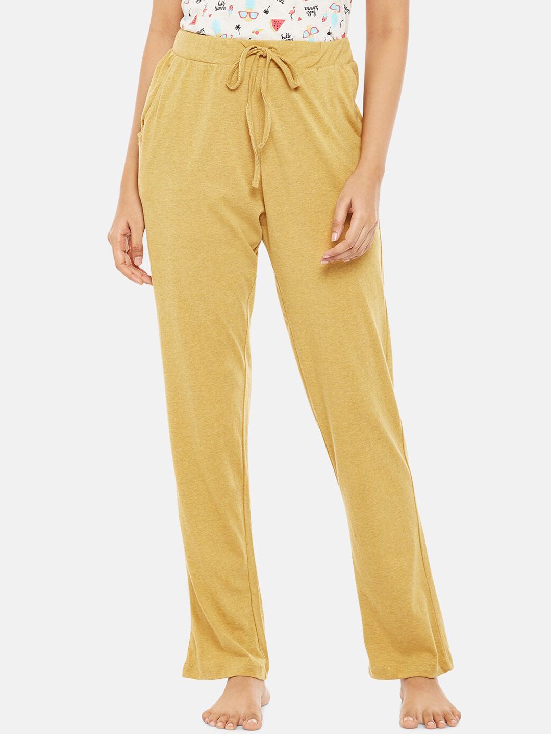 Dreamz by Pantaloons Women Yellow Cotton Lounge Pants Price in India