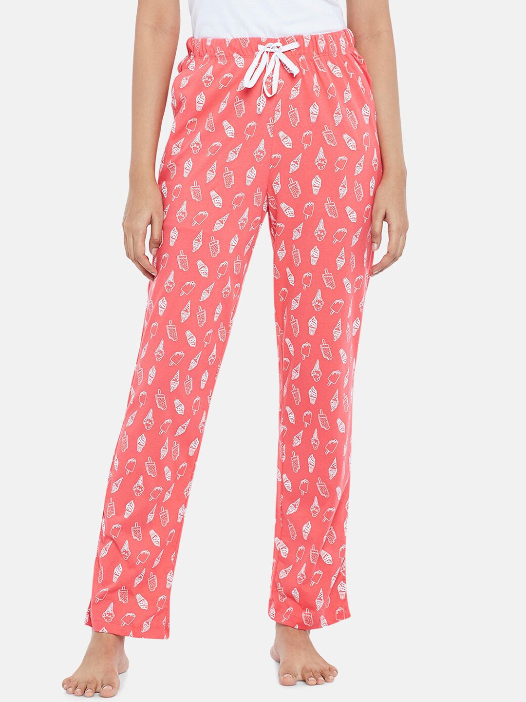 Dreamz by Pantaloons Girls Womens Pink Cotton Printed Lounge Pants Price in India