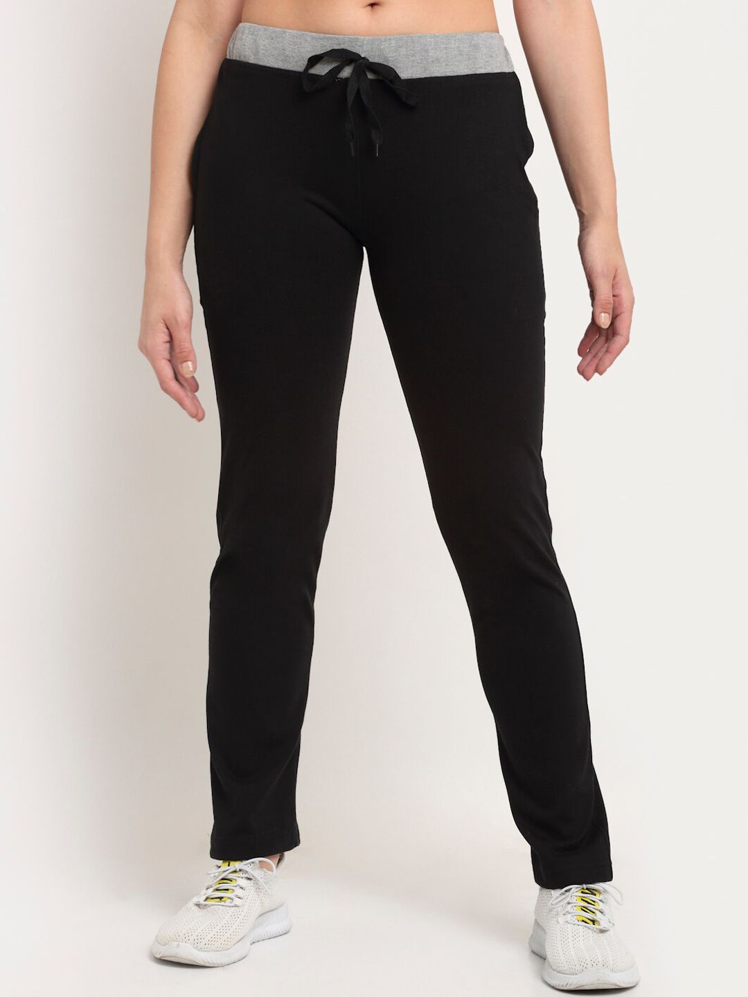 VIMAL JONNEY Women Black Solid Track Pants Price in India