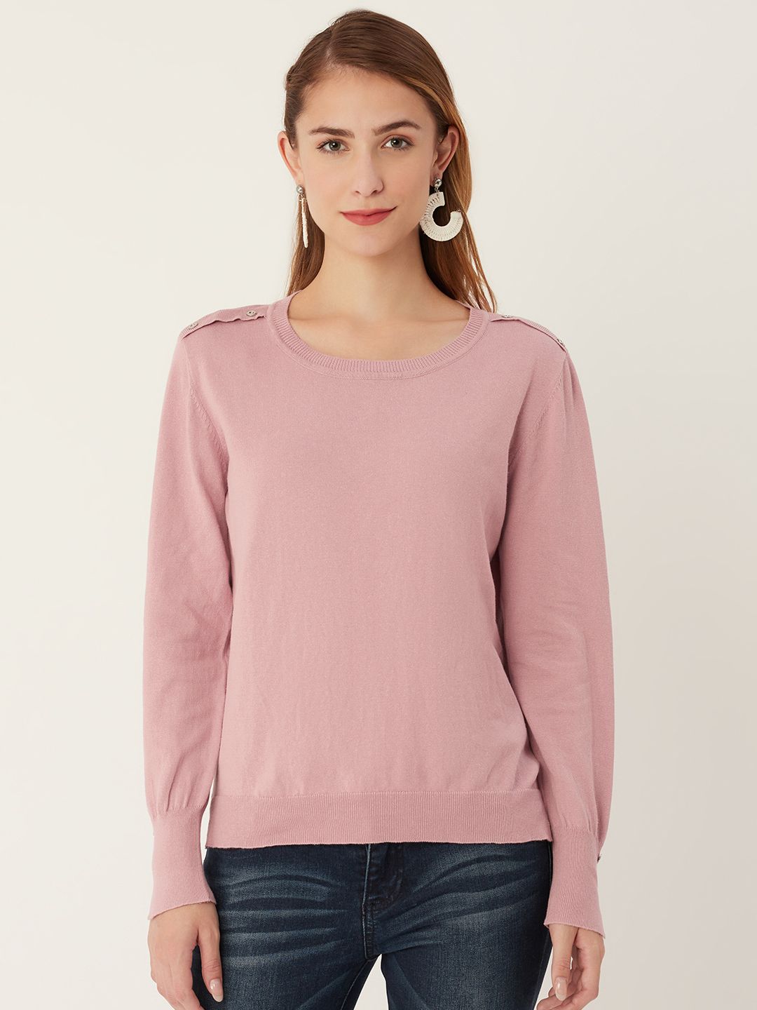 Madame Women Mauve Solid Pullover Price in India