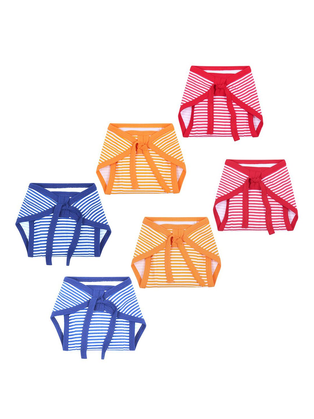 Superminis Infant Kids Set of 6 Striped Nappies