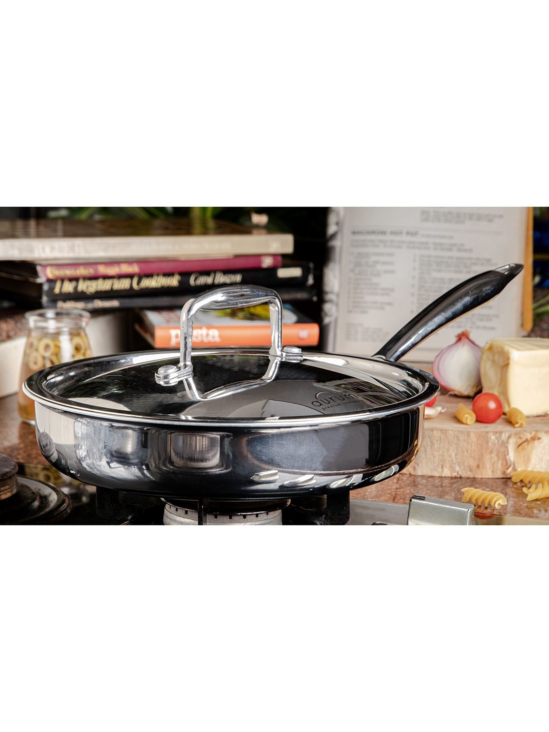 AURUM Silver-Toned Stainless Steel Cookware With Lid Price in India