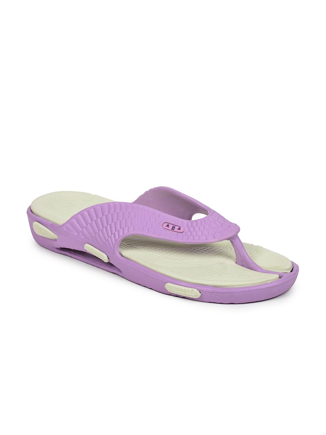 Liberty Women Purple & Beige Rubber Thong Flip-Flops Price in India