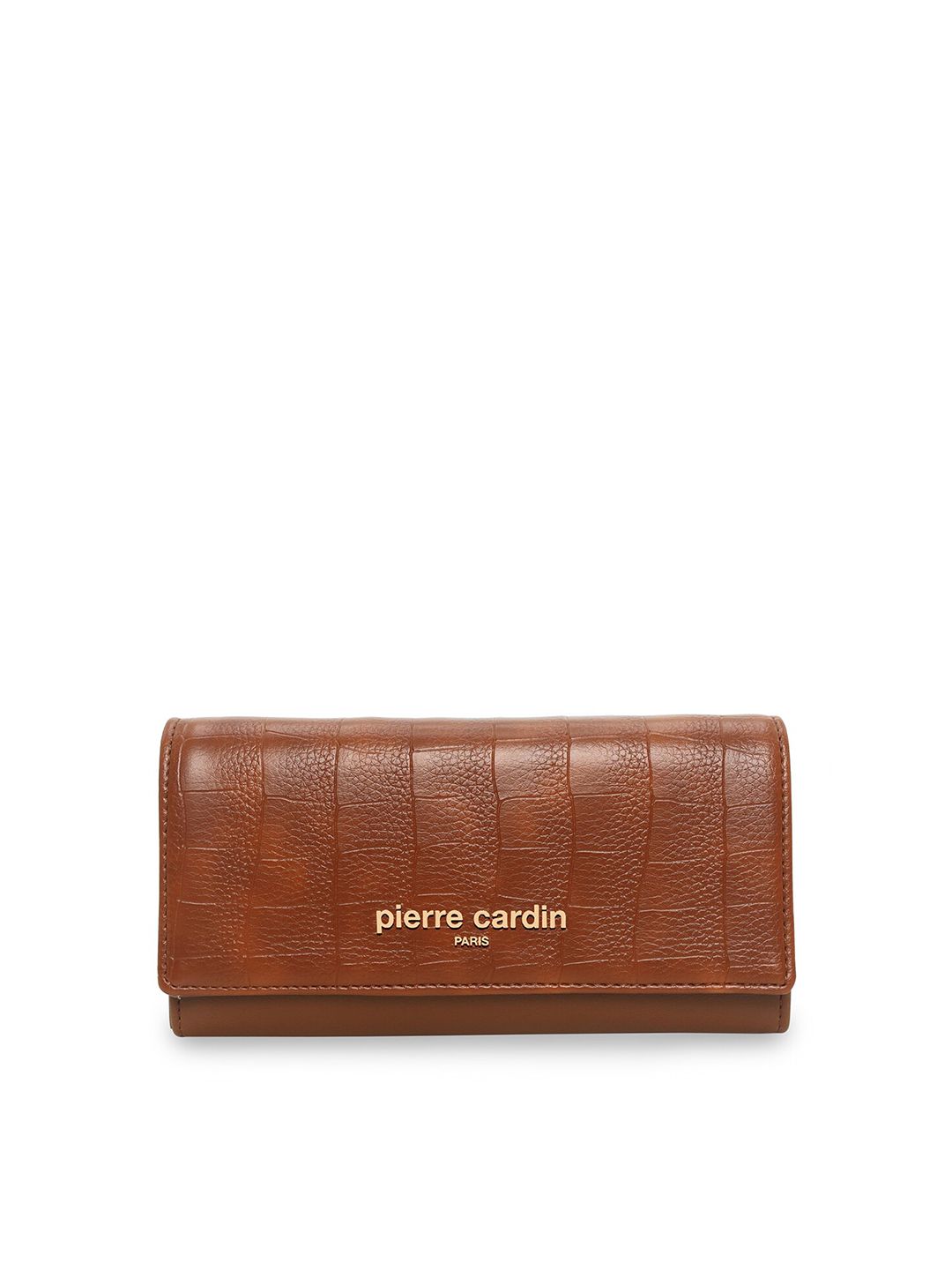 pierre cardin Women Tan PU Two Fold Textured Wallet Price in India