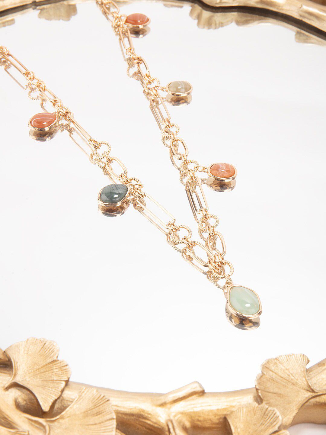 Lilly & sparkle Gold-Toned & Red Gold-Plated Necklace Price in India