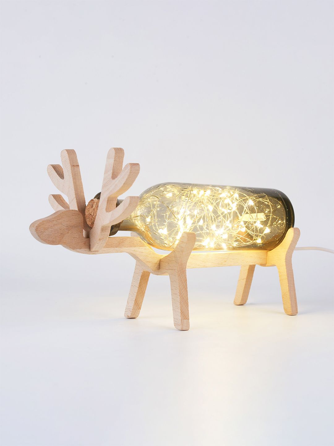 Bigsmall Black & Brown Reindeer Lamp with a DIY Wooden Frame Price in India