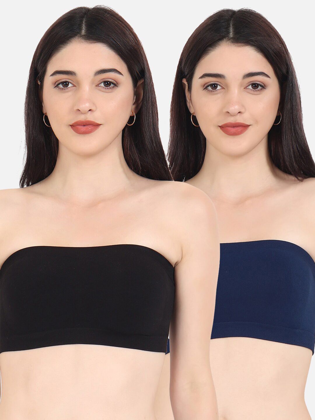 Beau Design Blue & Black Pack of 2 Workout Bra Price in India