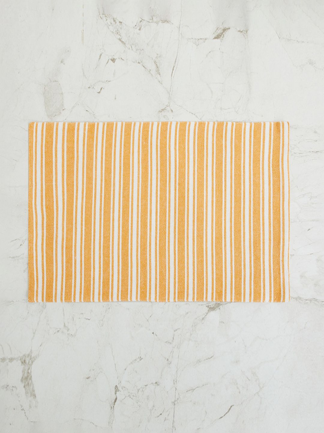 Home Centre Set Of 6 Yellow & White Striped Table Placemats Price in India