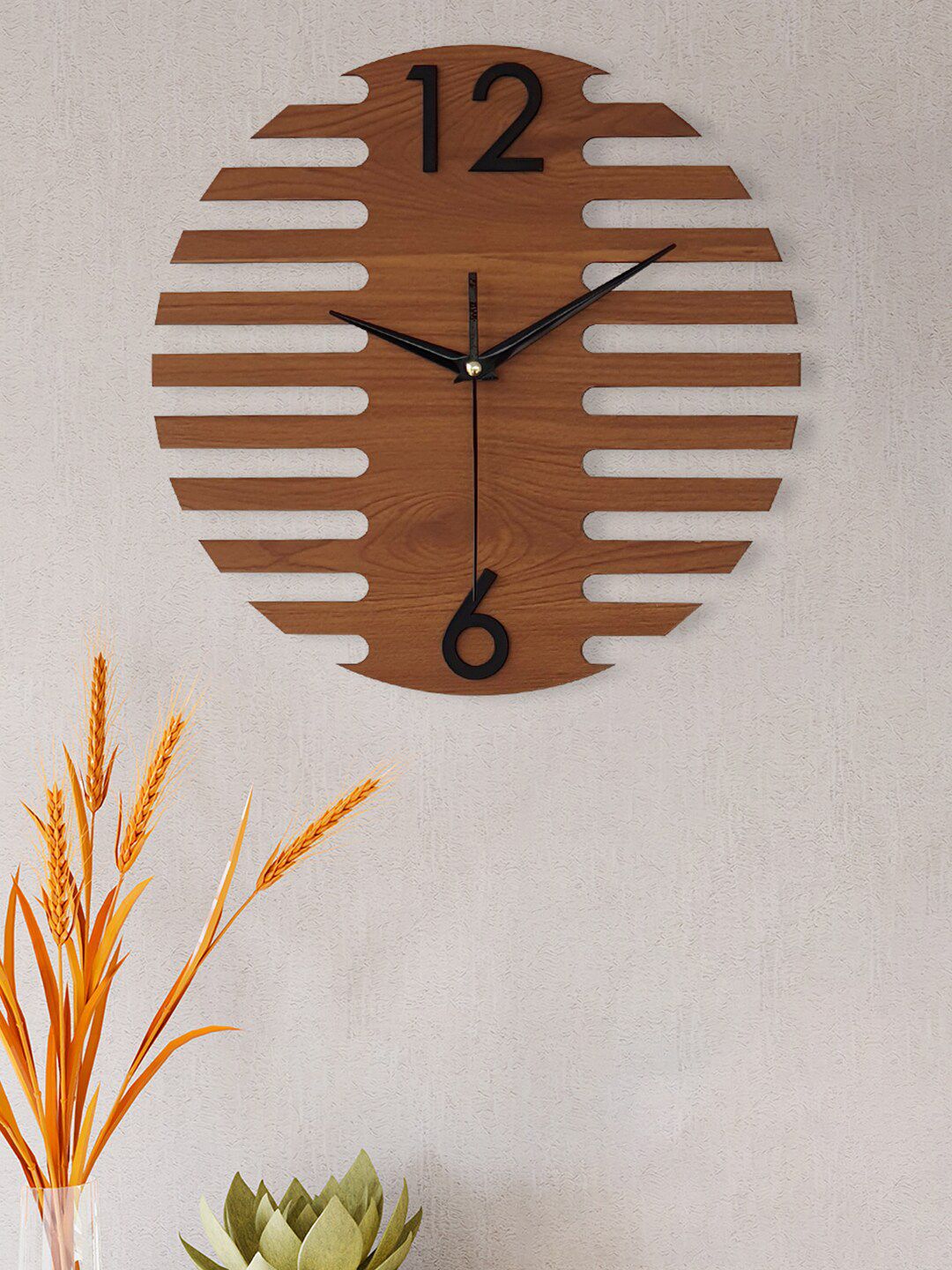 Art Street Brown & Black Contemporary Circular Jigsaw Designed Wall Clock Price in India