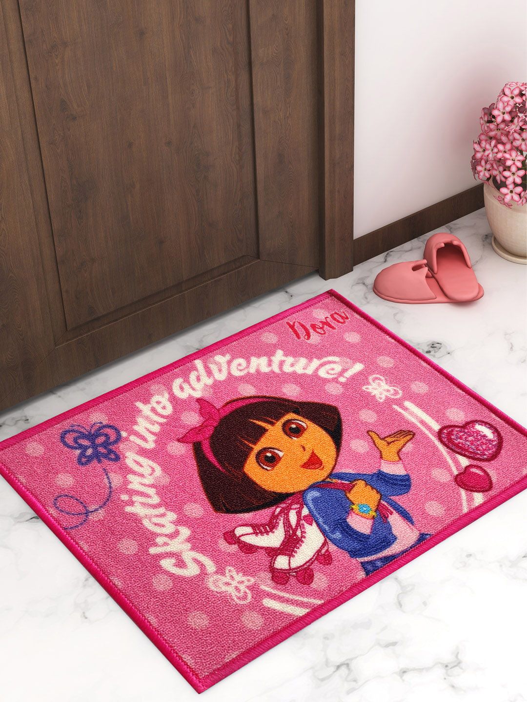 Dora Pink & Beige Printed Anti Skid Doormat Price in India