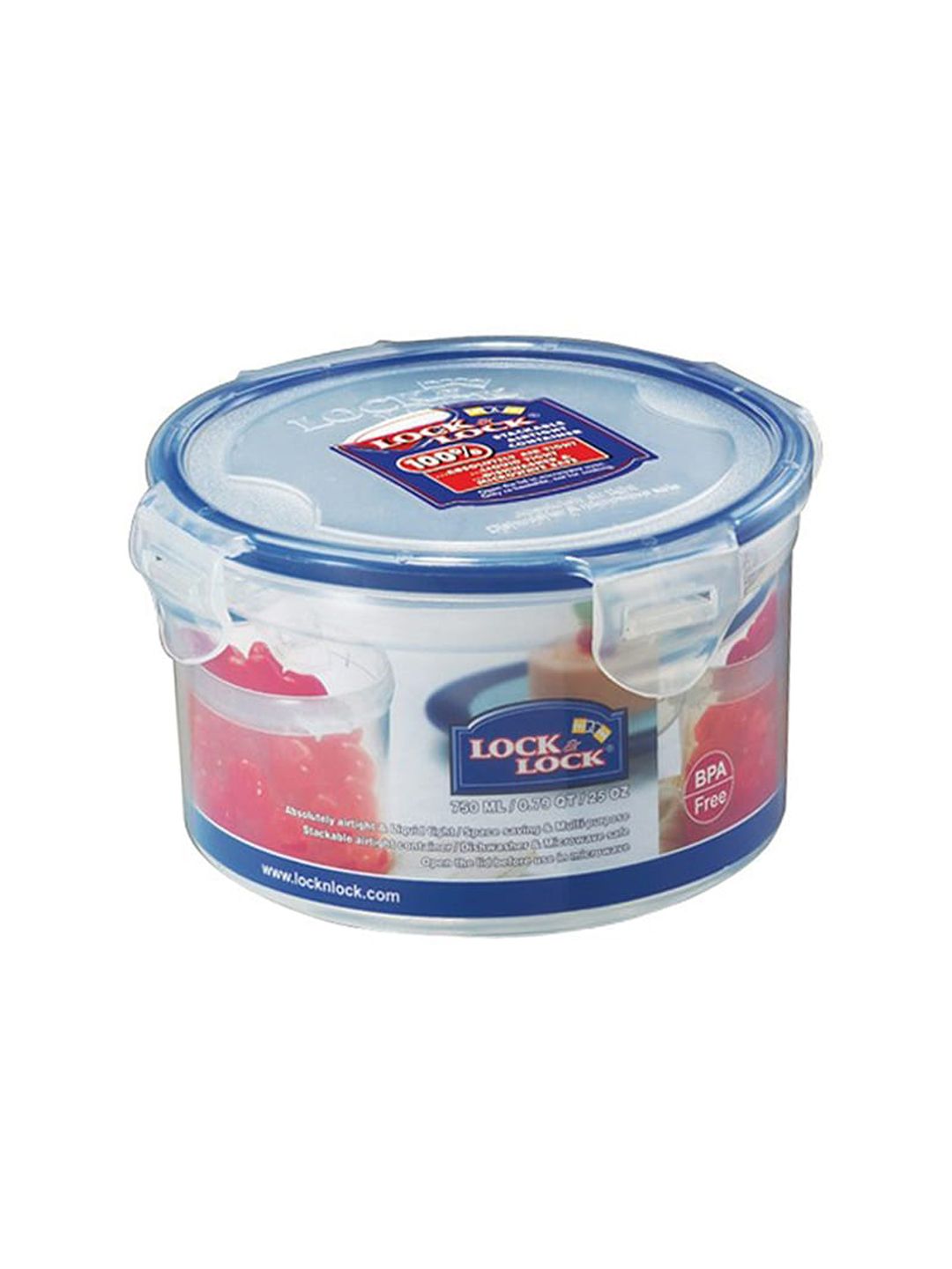 Lock & Lock Transparent Round Airtight Food Storage Container With Leakproof Lid 700ml Price in India