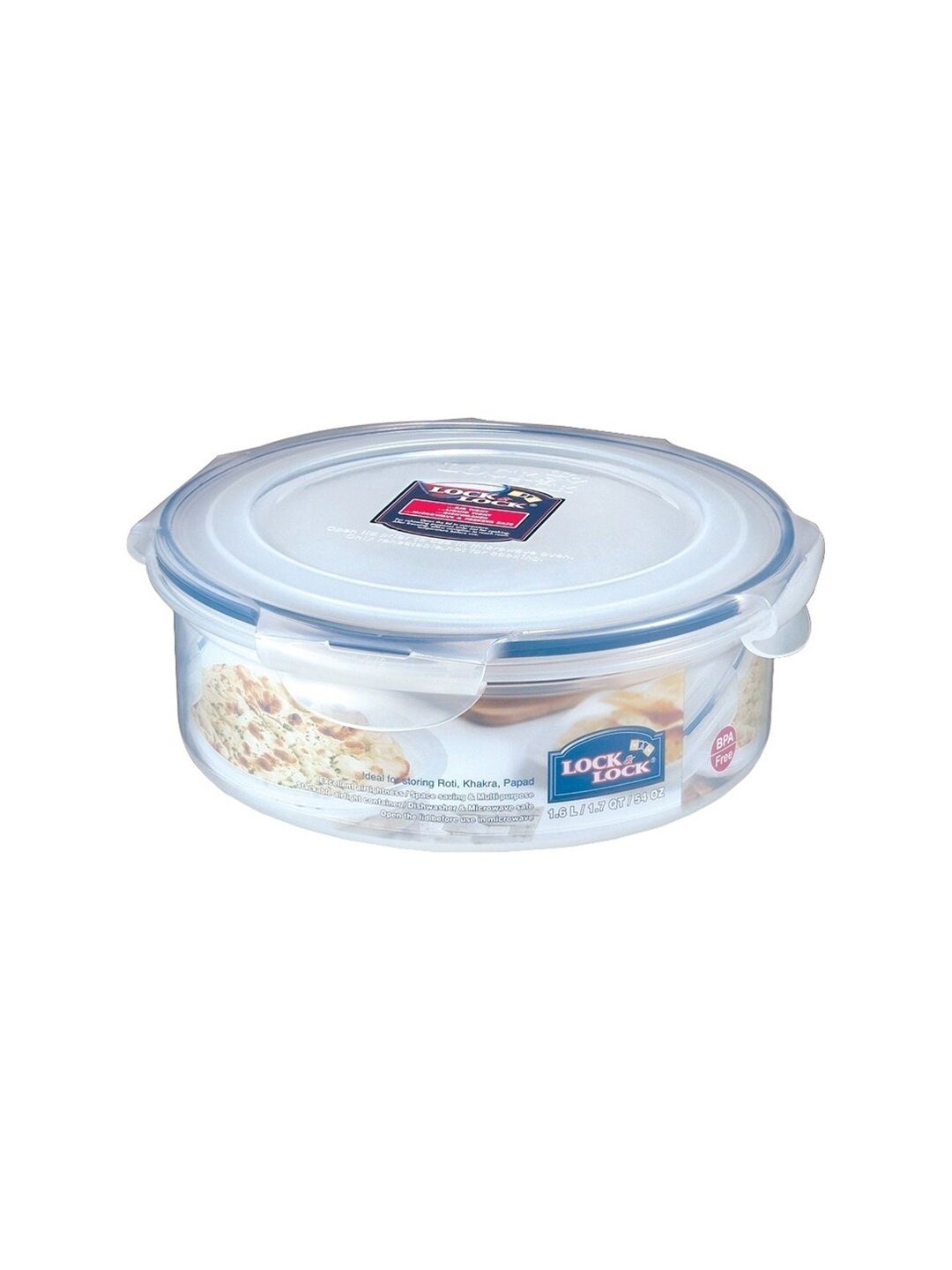 Lock & Lock Transparent Classic Round Nestable Khakra Storage Container 1.6 L Price in India