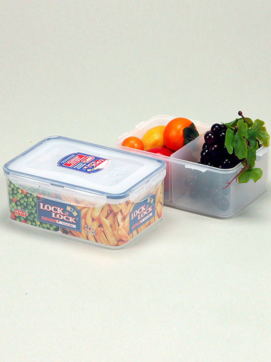 Lock & Lock Transparent Plastic Airtight Divider Food Container With Leakproof Lid 2.3 L Price in India