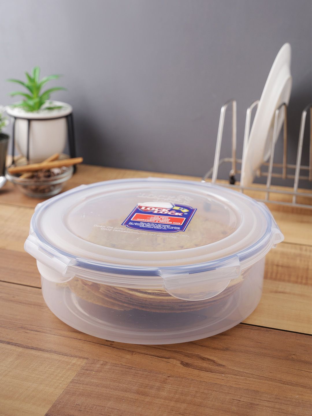 Lock & Lock Transparent Round Leak Proof Plastic Food Storage Container 2.5 L Price in India