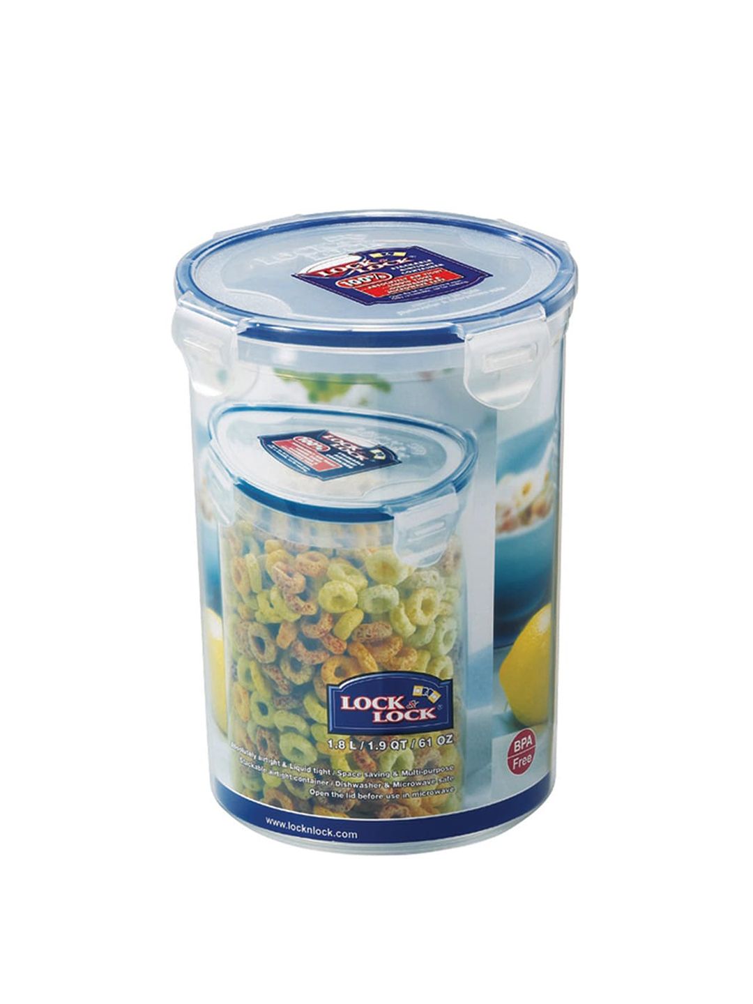 Lock & Lock Transparent Tall Plastic Airtight Storage Container With Leakproof Lid 1.8 L Price in India