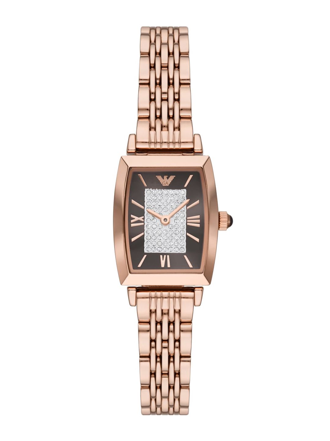Emporio Armani Women Brown & Rose Gold-Plated Steel Bracelet Style Analogue Watch AR11407 Price in India