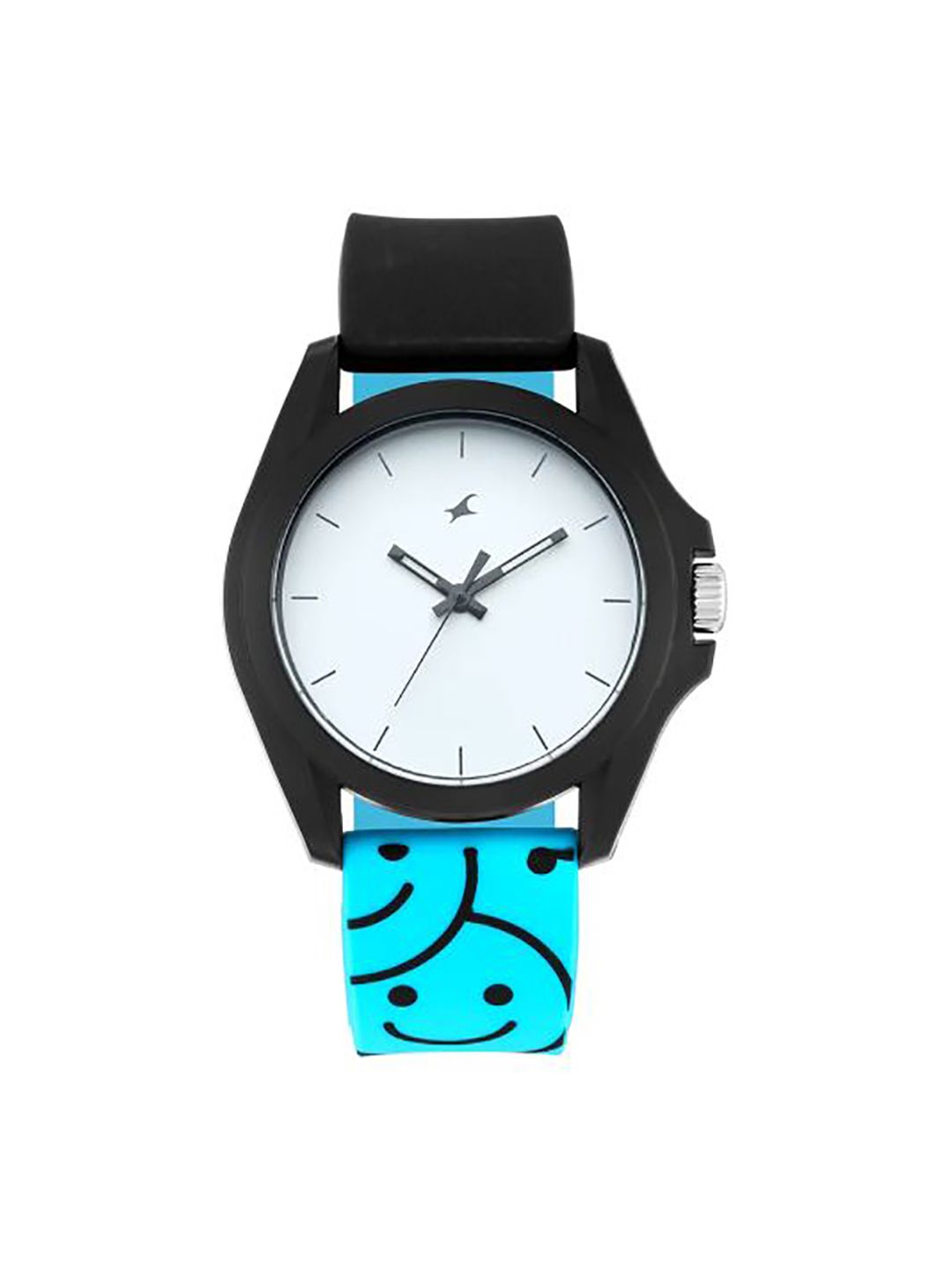 Fastrack Unisex White Dial & Blue Printed Straps Analogue Watch 68011PP06 Price in India