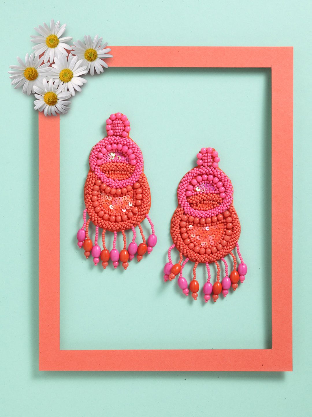 VOGUE PANASH Women Pink Contemporary Drop Earrings Price in India
