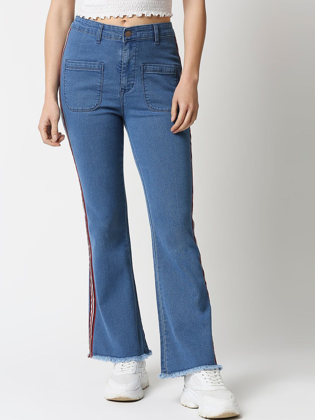 High Star Women Blue Bootcut High-Rise Light Fade Jeans Price in India