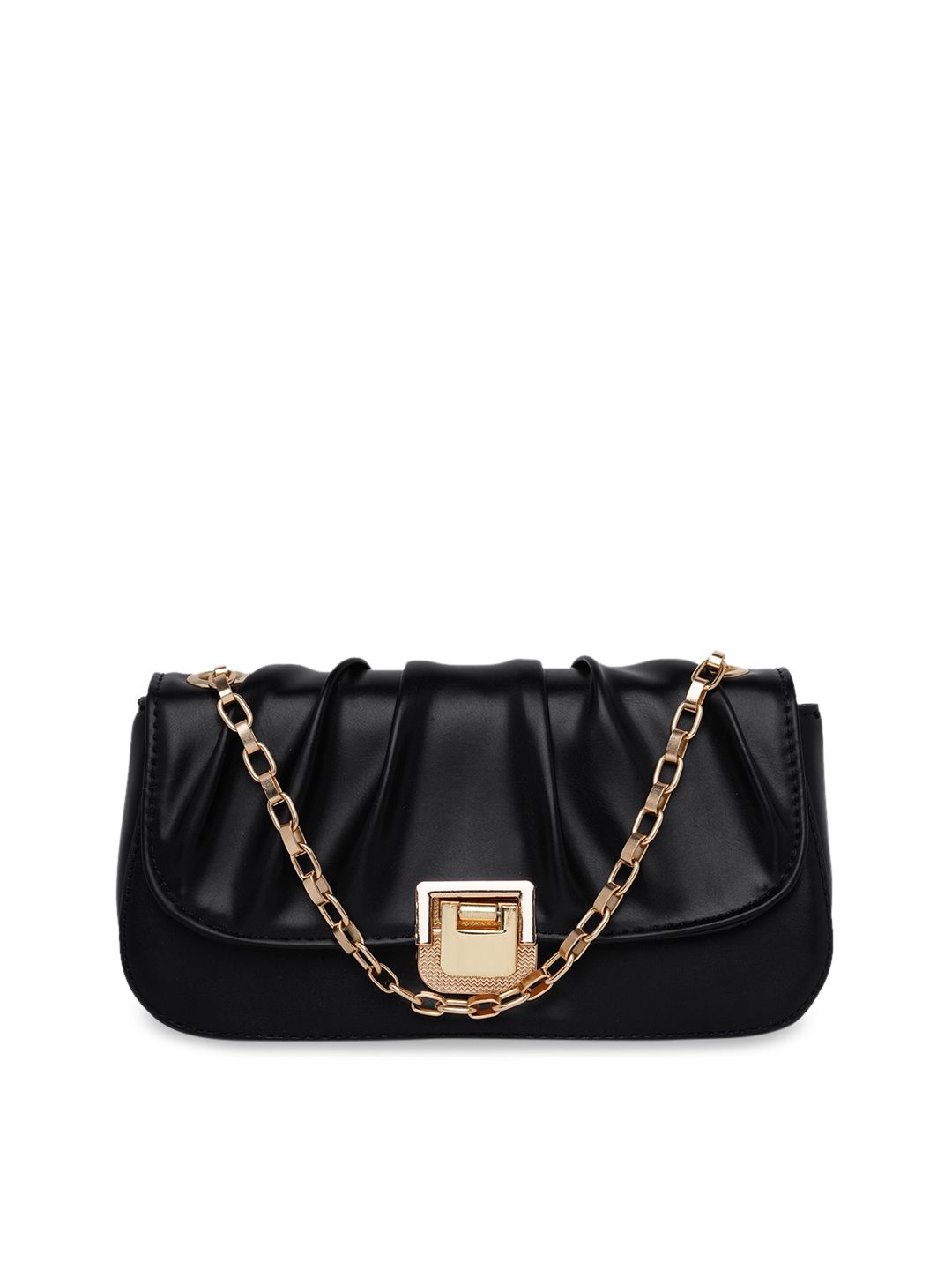 20Dresses Woman Black Structured Sling Bag Price in India