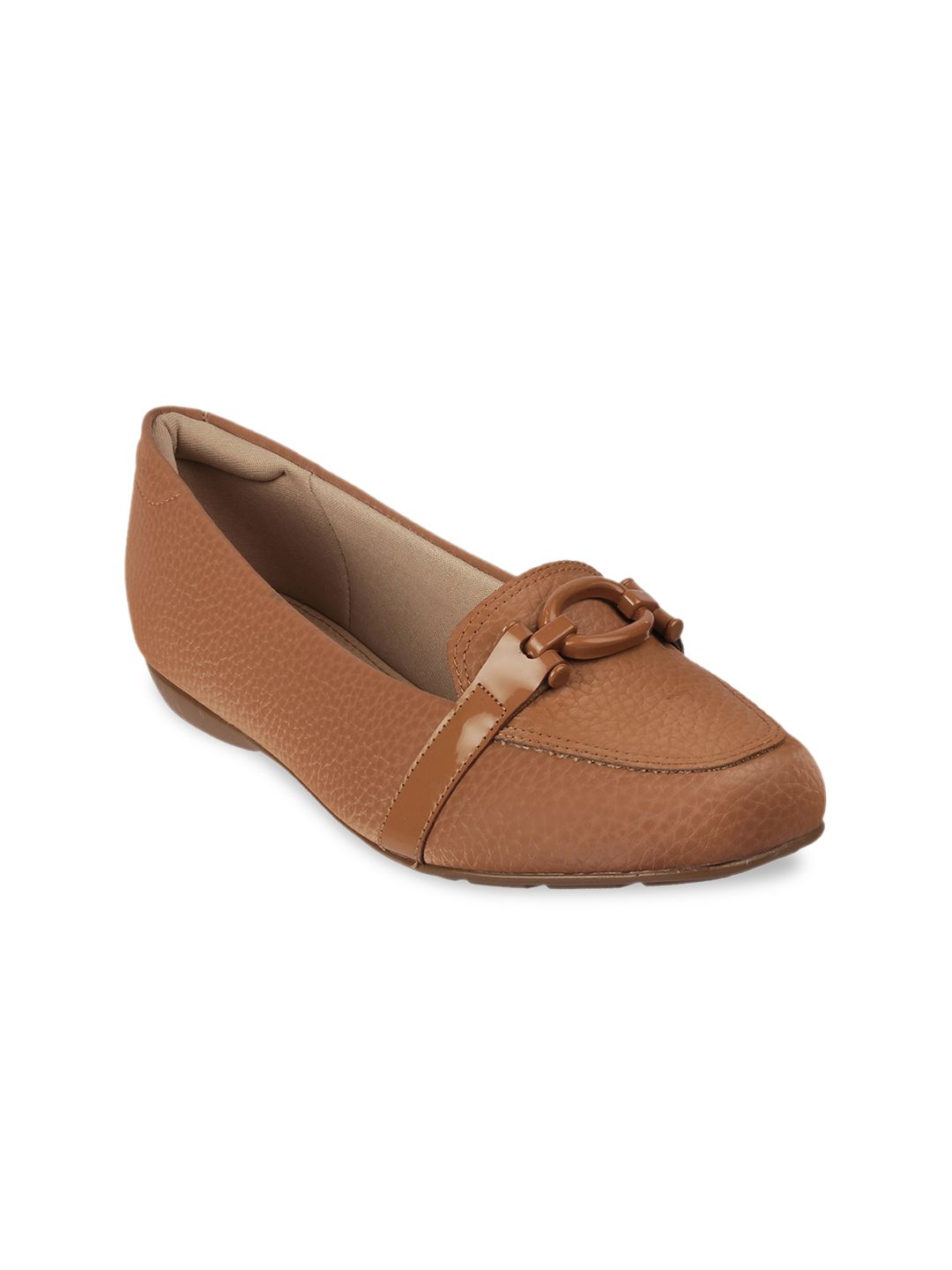 MODARE Women Brown Textured Ballerinas with Bows Flats