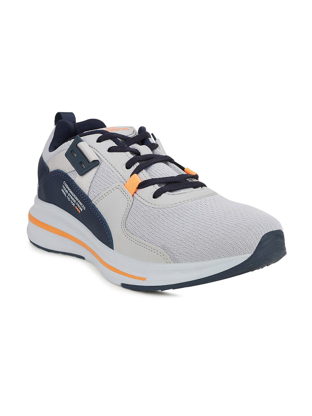 Campus Men Grey  & Blue Colourblocked Running Shoes