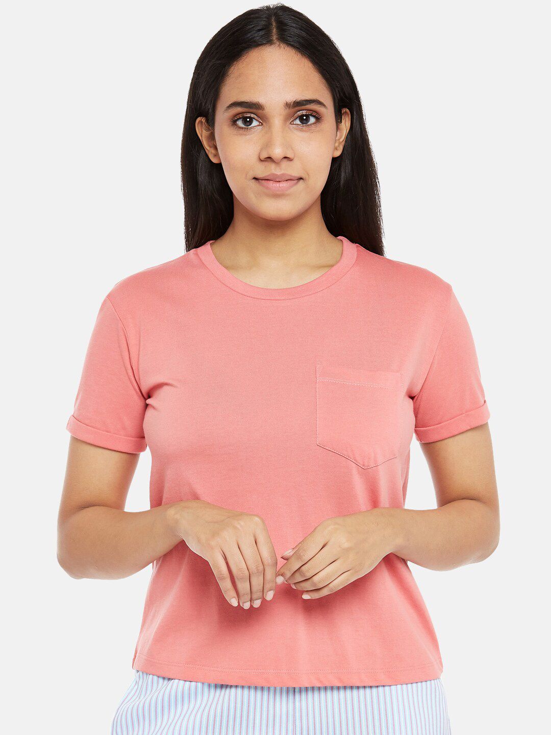 Dreamz by Pantaloons Women Pink Printed Lounge T-shirt Price in India