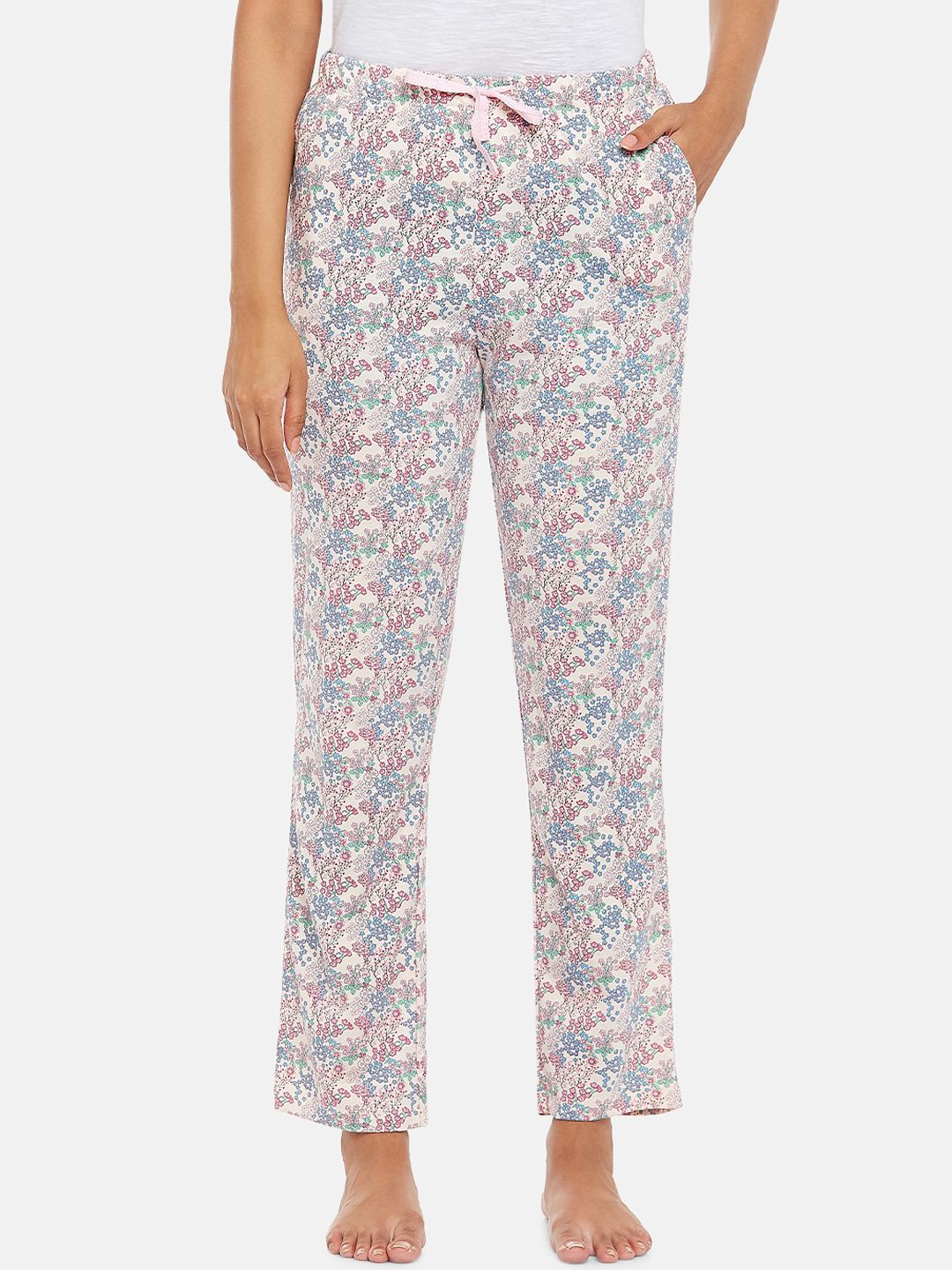 Dreamz by Pantaloons Women Off White Printed Lounge Pants Price in India