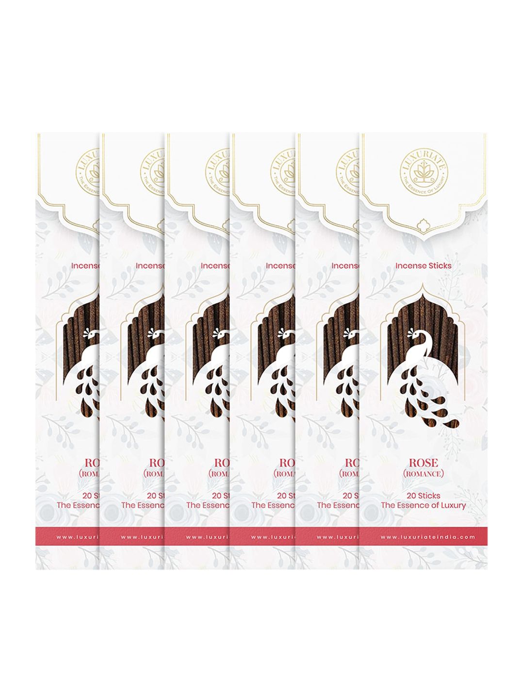 LUXURIATE 120 Pieces White & Pink Rose Ayurvedic Organic Natural & Non-Toxic Incense Sticks