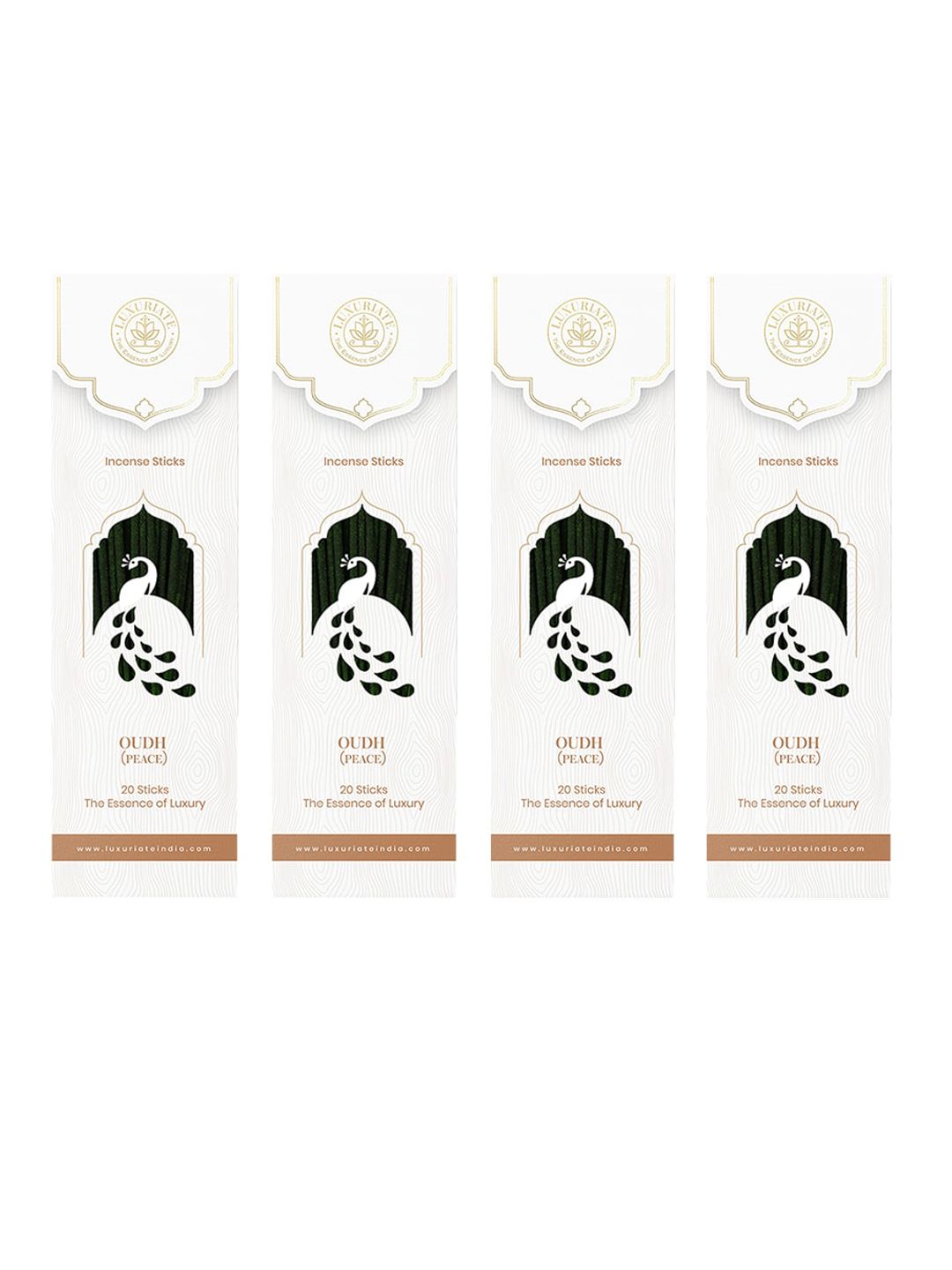 LUXURIATE a Set Of 4 White & Brown Divine Fragrance Natural & Non-Toxic Incense Sticks