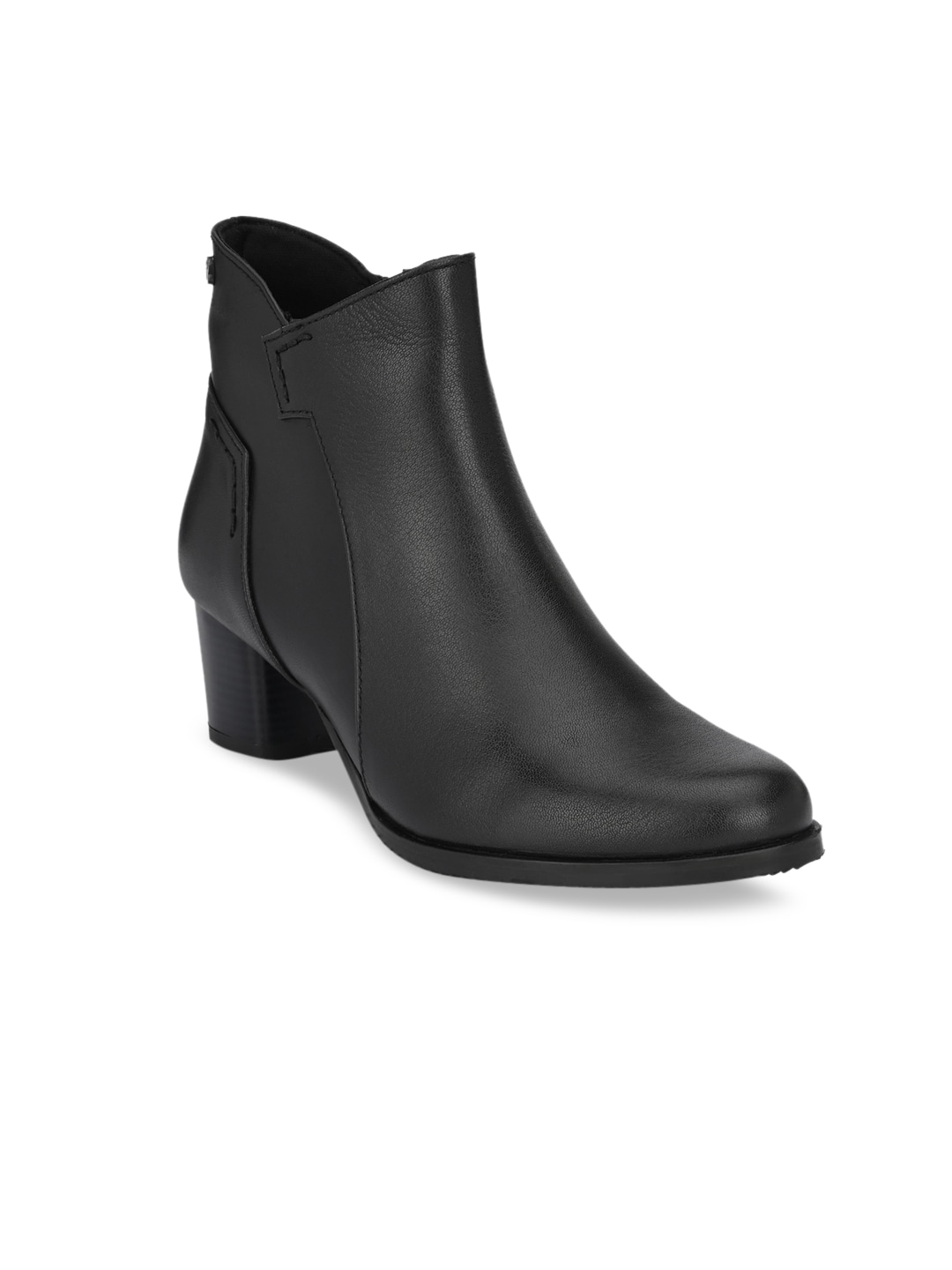 Delize Black Block Heeled Boots Price in India