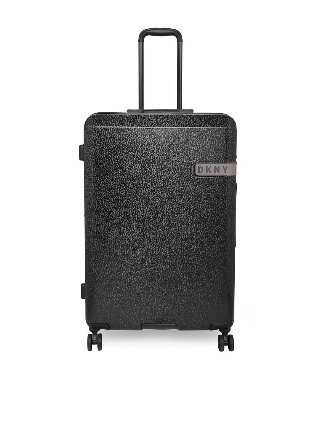 DKNY Black Textured Hard Case Large Combination Lock Suitcase Trolley Bag Price in India