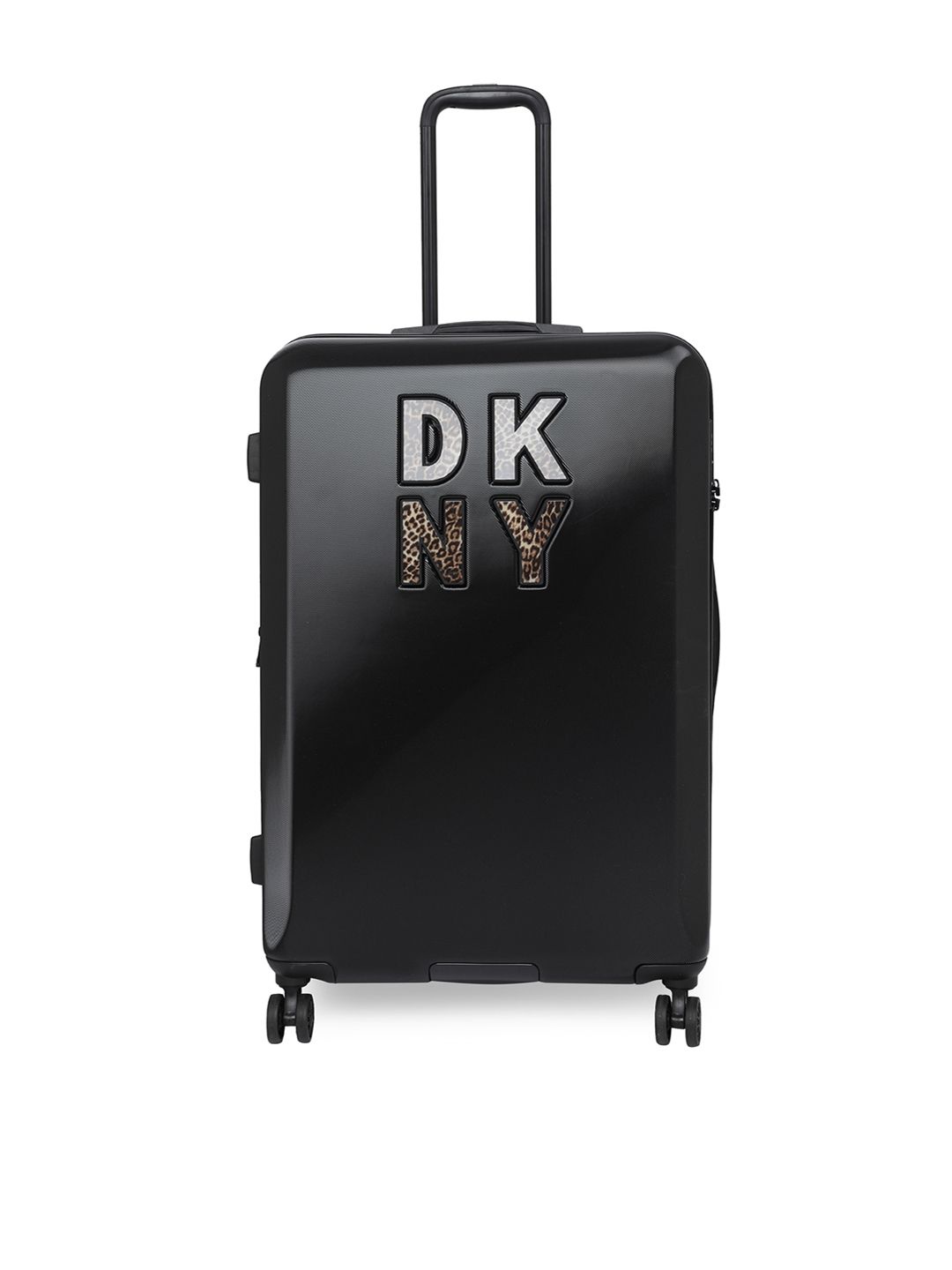 DKNY Black Solid Hard-Sided Large Trolley Suitcase Price in India